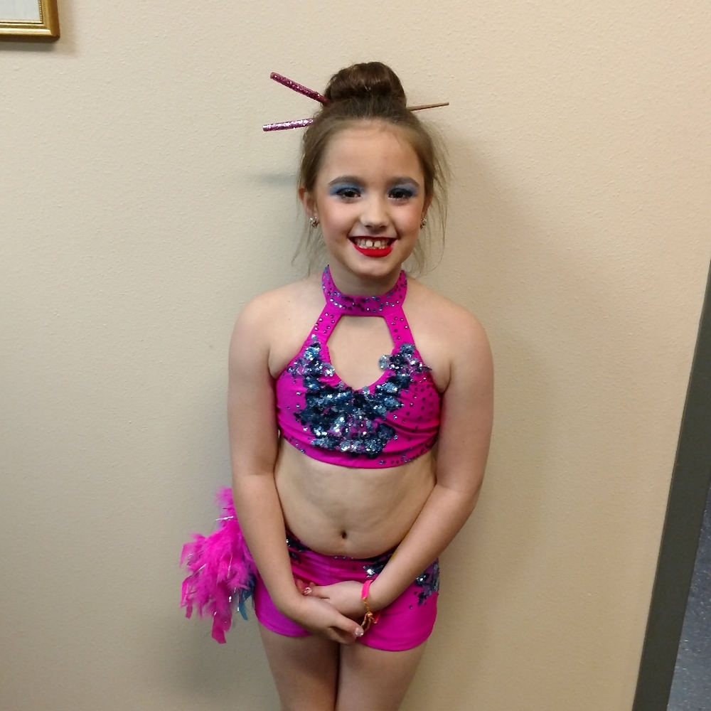 Pink and Blue 2 piece dance costume